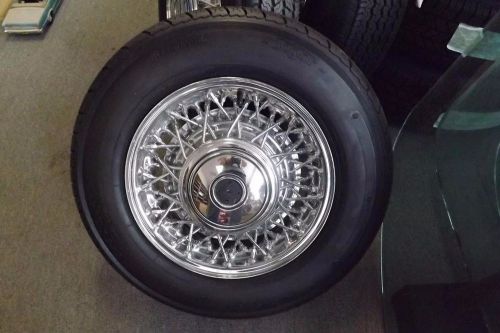 Set of beautiful tru-spoke hotrod wire wheels with tires