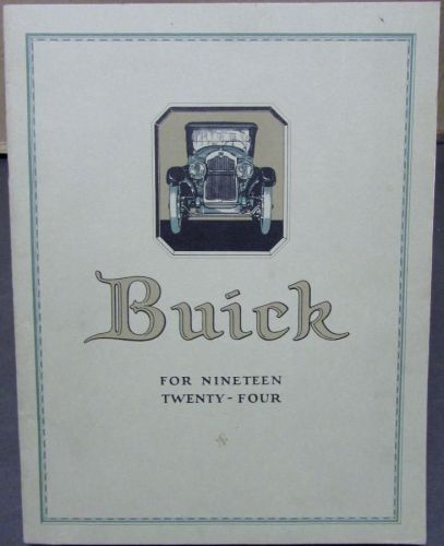 Buick nineteen twenty four six &amp; four cylinder models original sales brochure