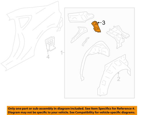 Scion toyota oem 13-16 fr-s quarter panel-reinforcement right su00301285