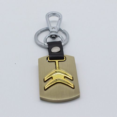 Car logos titanium keychain key ring keyfob metal keyring pendant for citroen