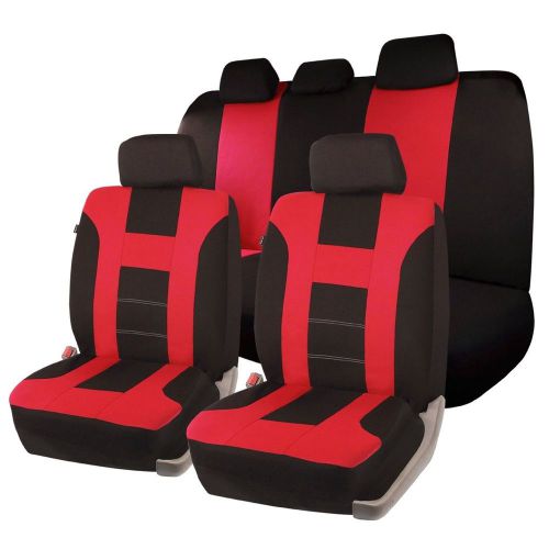 Buy Zone Tech Universal Full Set of Red and Black Car Seat Covers