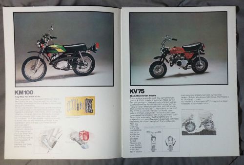 1976 kawasaki mini bike brochure poster dealer handout km100 m kv75 kd80