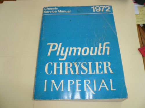 1972 chassis service manual plymouth chrysler imperial - vintage