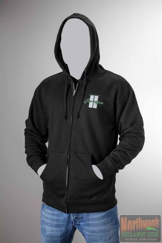 Arctic cat men&#039;s snowmobile garage full zip hoodie / sweatshirt - black 5253-27