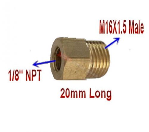Pipe fitting 1/8&#034; npt female to metric m16 m16x1.5 male brass adapter n-98