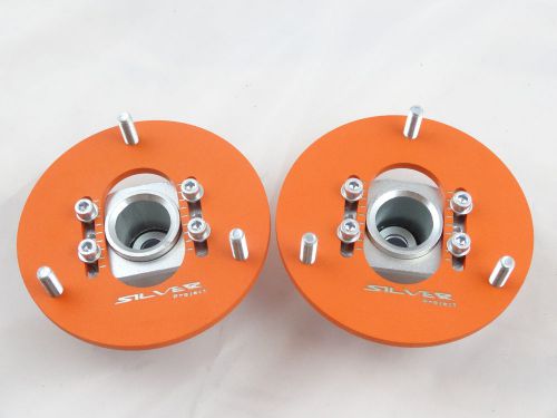 Camber plates fit e46 drift bmw top mounts front x2 - domlager orange