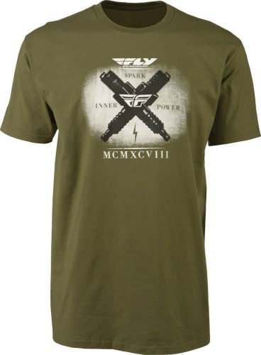Fly racing military green mens spark short sleeve dirt bike t-shirt mx atv 2015