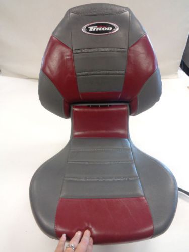 Triton vinyl folding fishing seat burgundy / gray 23 1/2" x 19" marine boat