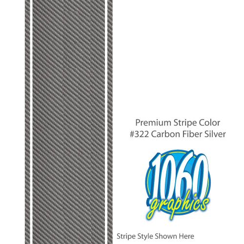 The dale 1&#034;-22&#034; wide racing stripe / carbon fiber silver / premium 3m wrap vinyl