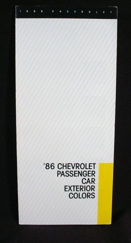 1986  chevrolet car  paint color chip brochure -  camaro, caprice, cavalier, etc