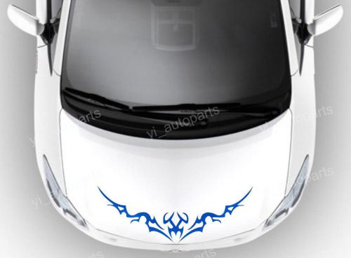 Car front hood lip body trunk graphic vinyl sticker decal blaze eyebrow blue new