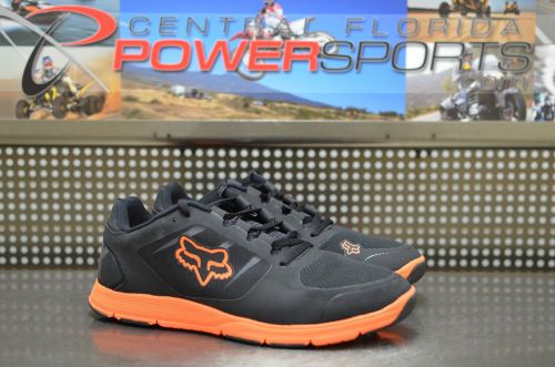 Fox racing motion evo performance/casual men's running shoe black/orange sz 9