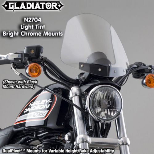 Harley fxd35 dyna super glide gladiator windshield lt tnt chrome mnts n2700 nib