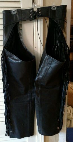 Leather chaps medium womens made in usa fringed