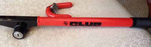 &#034;the club&#034; original red steering wheel lock &amp; key automobileanti-theft deterrent