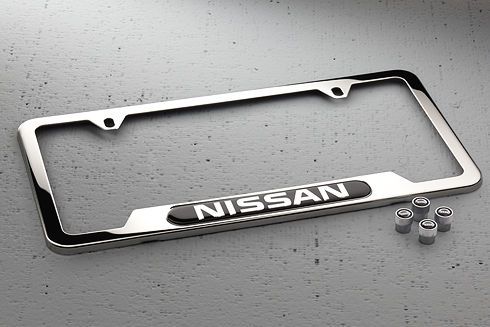 Nissan 999mbsx001 nissan chrome license plate frame and valve stem caps package