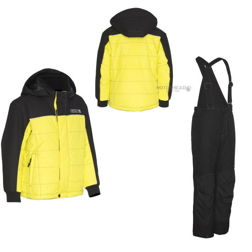 Snowmobile ckx frosty jacket suit 4 yellow black youth pants bib winter coat