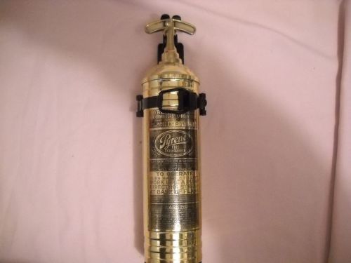 Vintage  &#034;rare&#034; 1 qt pyrene brass fire extinguisher - hickman &#034;sea sled&#034;