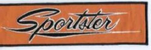 Harley davidson cloth patch nos sportster emblem circa 1970 black white &amp; orange