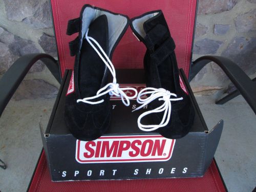 Simpson model sfi black auto racing shoes men&#039;s size 9 1/2 new in box