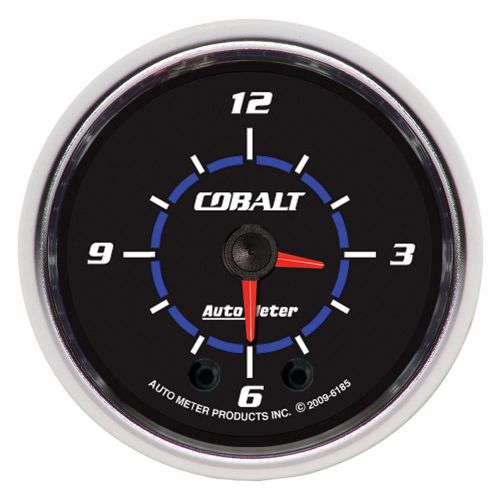 Auto meter 6185 cobalt 2&#034; analog illuminated clock gauge