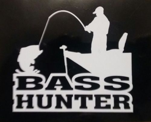 Bass hunter fishing car truck laptop vinyl decal window sticker