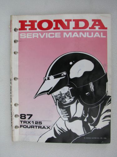 Honda genuine shop service manual trx125 trx 125 1987