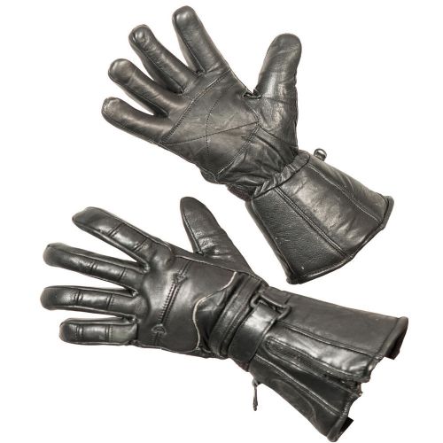 Vulcan leather zip-off motorcycle gauntlet gloves
