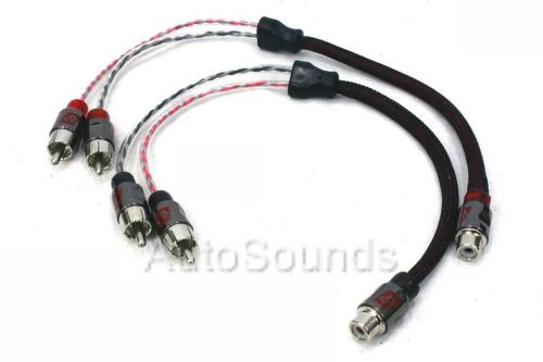 Cerwin vega crsy2m pair dual twisted 1-female to 2-male rca interconnect cables