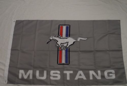 Ford mustang gray 3 x 5 flag banner man cave racing collector !!