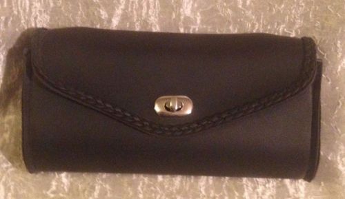 Unused black motorcycle gear/tool/storage bag 10" rectangular braided windshield
