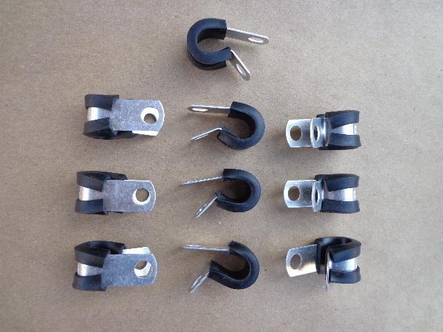 (10) 3/8" aluminum clamps - for packard nash studebaker american motors corvair