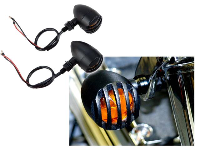 Robber black finned grill amber turn signal for honda shadow vt vtx rebel 
