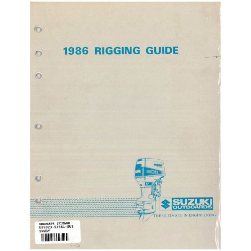 Suzuki outboard marine 1986 rigging guide manual 99923-52861