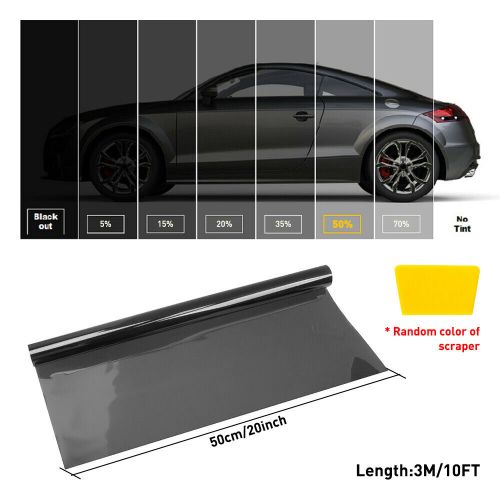 20"x10FT Uncut Roll Window Mirror Gloosy BlackTint Film Car Home Office 50%, US $13.99, image 6
