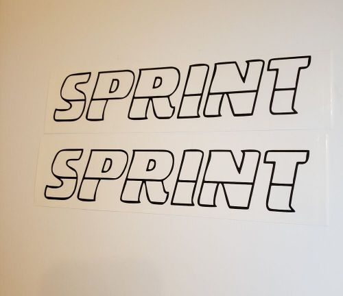 Sprint boat decals white replacement stickers  17.5"  set of 2 usa best