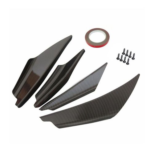 Universal Car Front Bumper Fins Body Splitter Spoiler Canard Carbon Fiber LookT2, US $48.61, image 2