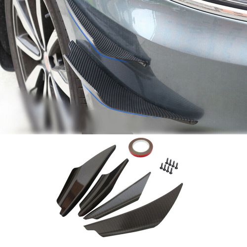 Universal Car Front Bumper Fins Body Splitter Spoiler Canard Carbon Fiber LookT2, US $48.61, image 4