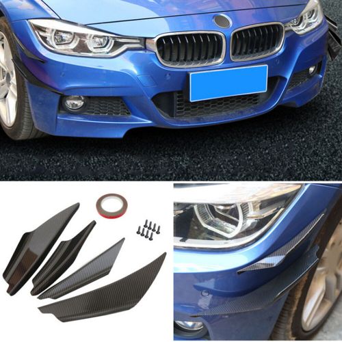 Universal Car Front Bumper Fins Body Splitter Spoiler Canard Carbon Fiber LookT2, US $48.61, image 7