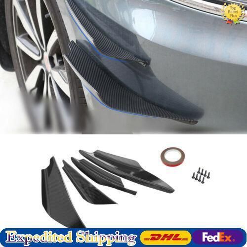 Universal Car Front Bumper Fins Body Splitter Spoiler Canard Carbon Fiber LookT2, US $48.61, image 9