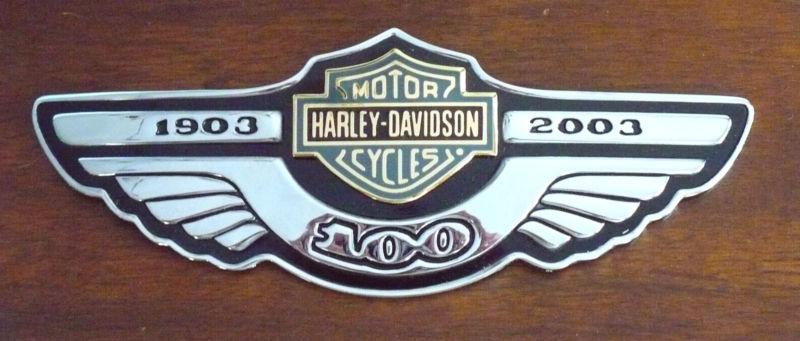 Harley davidson gas tank emblem 100 years 1903-2003 new condition