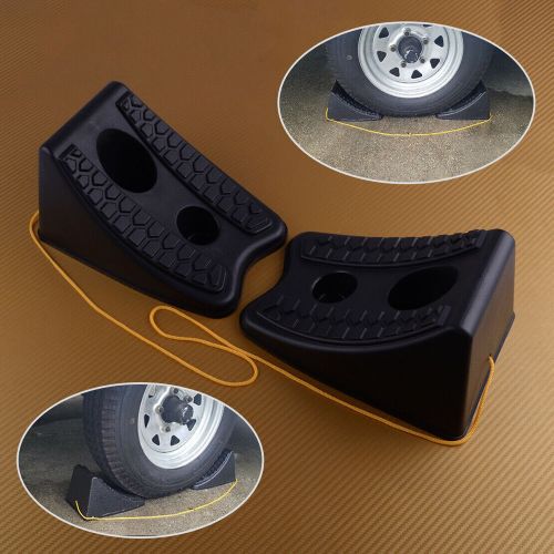 Pair Heavy Duty Wheel Chocks Stop Tire RV Camper Trailer Car Truck Stopper Block, US $25.04, image 3