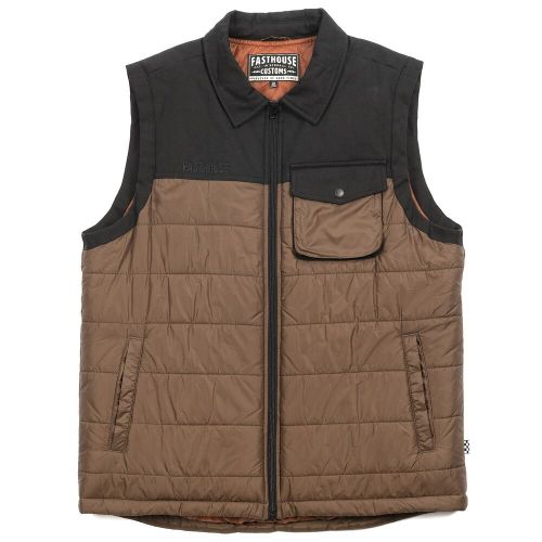 Fasthouse Prospector Puffer Vest (Large, Black/Brown), US $95.00, image 3