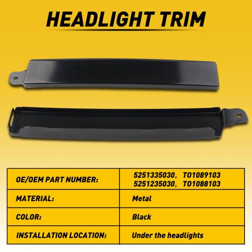 Front bumper headlight filler trim panel for 1996-2002 toyota 4runner black o