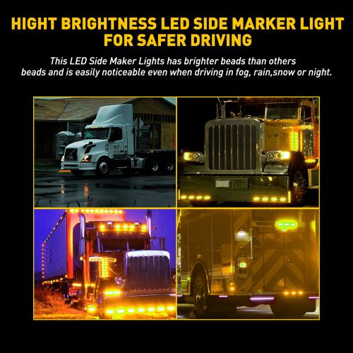 4X Light Amber LED Truck Lamp Clearance Trailer Side Marker Light 12V Waterproof, US $14.19, image 2