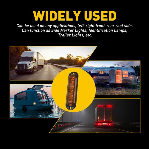 4X Light Amber LED Truck Lamp Clearance Trailer Side Marker Light 12V Waterproof, US $14.19, image 4