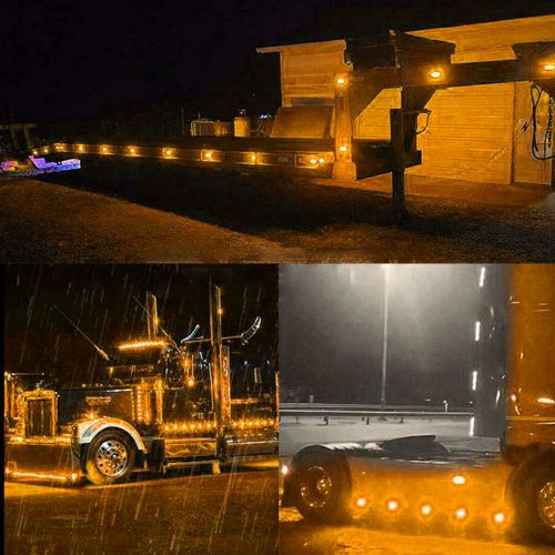4X Light Amber LED Truck Lamp Clearance Trailer Side Marker Light 12V Waterproof, US $14.19, image 5
