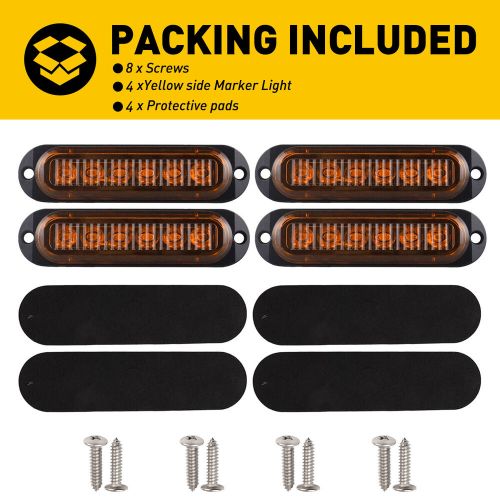 4X Light Amber LED Truck Lamp Clearance Trailer Side Marker Light 12V Waterproof, US $14.19, image 6