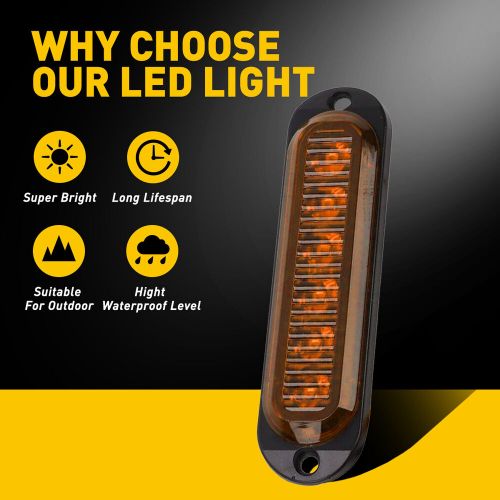 4X Light Amber LED Truck Lamp Clearance Trailer Side Marker Light 12V Waterproof, US $14.19, image 7