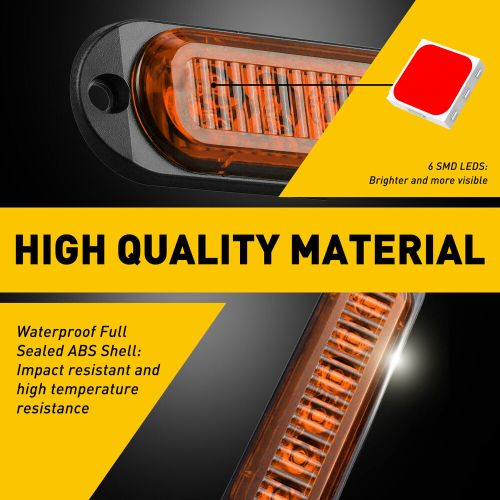 4X Light Amber LED Truck Lamp Clearance Trailer Side Marker Light 12V Waterproof, US $14.19, image 9